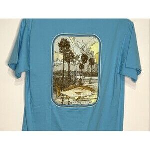 Guy Harvey Men's Fish Graphic T-Shirt Blue Size Small